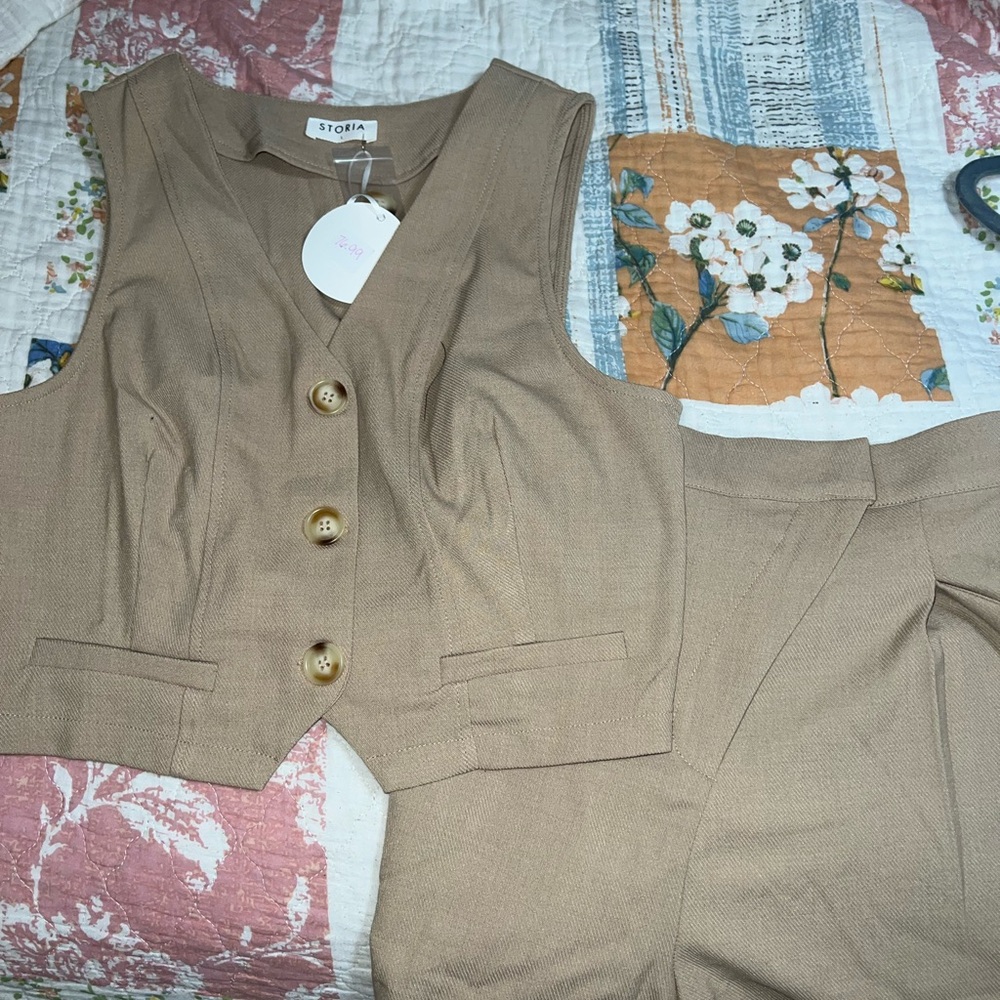Storia Tan Women's Pants & Jumpsuit Set